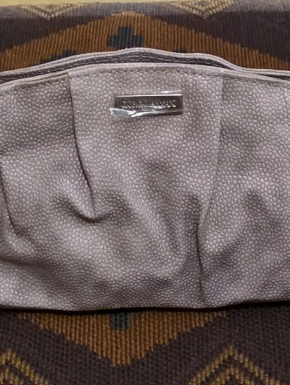 Giorgio Armani Parfums Vegan Taupe Leather Pouch Like New